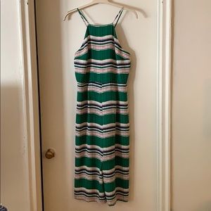 Topshop green striped jumpsuit